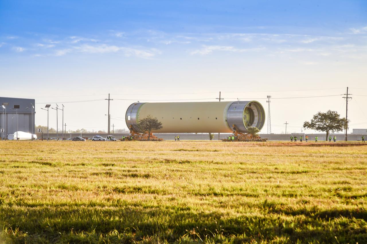 SLS Liquid Hydrogen Tank Test Article Moved at NASA’s Michoud Assembly Facility